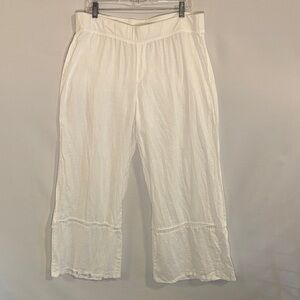 White Wide Leg Linen Pants by Mind Set by XCVI Size XL